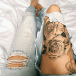 Beautiful rose thigh tattoo #rose 
