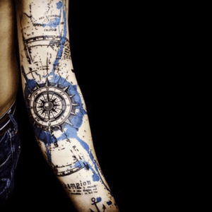 #compasstatto #compass #tattoo #watercolor #blue