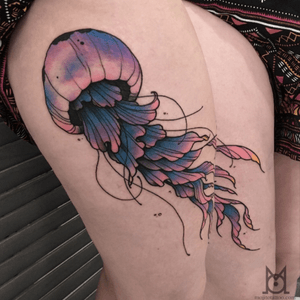By @inkbymo #tattoo #toulouse #ink #mojitotattoo #jellyfishtattoo #jellyfish #meduse #colortattoo 
