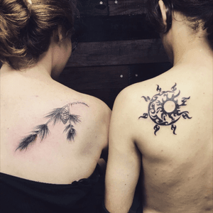 Fresh tattoos from the day we got engaged.