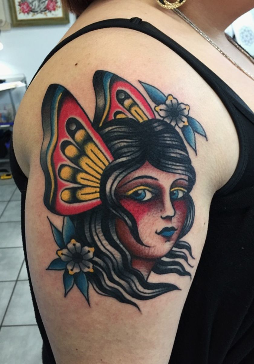  Tattoo uploaded by Alessandro Bassetti • Lady Butterfly Tattoo by ...