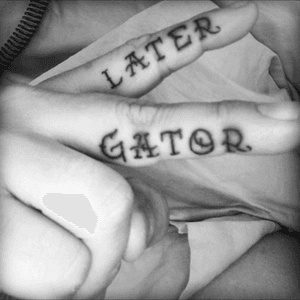 See you Later Gator. #fingertattoo #blownout #Gay #GayPride #GayDudeWithTattoos