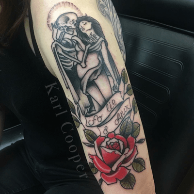 #neotraditional #death #rose #kcoopertattoo #AmericanTraditional #traditionaltattoo #oldschooltattoo #neotraditionaltattoo 