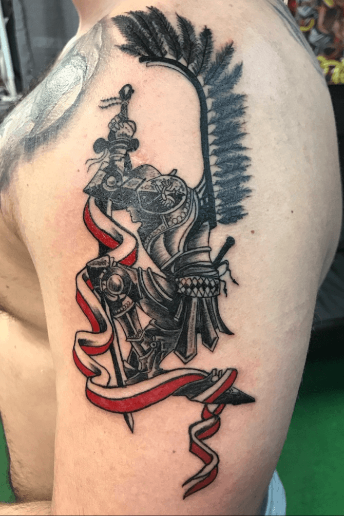 warrior hussar tattoo  Polish tattoos Poland tattoo Slavic tattoo