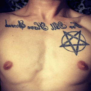 Pentagram on lower right, and "For All Have Sinned" across