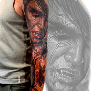 Vampire tattoo, Antonio Proietti tattoo artist, camdentown tattoo studio in Rome. 