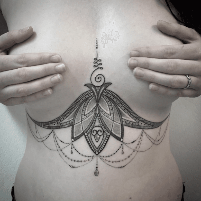 InkTellectual Tattoos - Underboobie by @sommeronfire - - #underboobtattoo # underboob #sternumtattoo #unalome #unalometattoo #mandala #mandalatattoo  #dotwork #femaletattooer #femaletattooartist #buffalonytattooartist  #buffalo #buffalonytattooshop