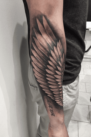 Wing tattoo, tatouage aile #wings #wingstattoo #wing #realism #realistic #realistictattoo #ta2 #blackandgrey #blackandgreytattoo 