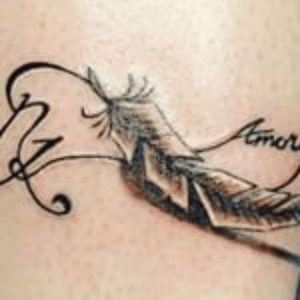 #firsttattoo #tattoo #infinity #feather #amor