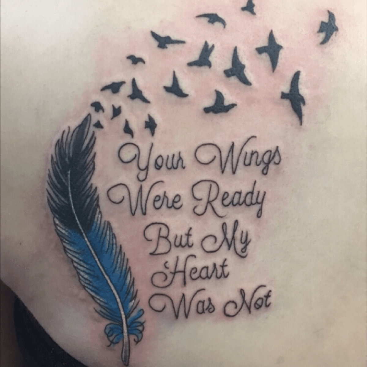 feather and birds tattoo