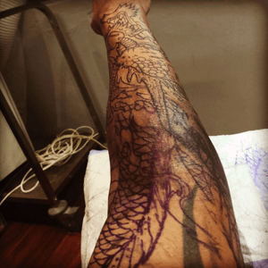 Outline started of dragon sleeve