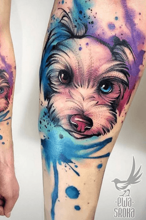 Tattoo by #ewaSrokTattoo #puppy #dog #dogportrait #furbaby   #furbaby #watercolor 