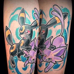 Umbreon and Espeon tattoo #pokemon 