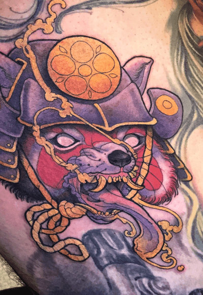 Tat from the brighton convention! #tattoodoambassador #tattoo #redpanda #samurai