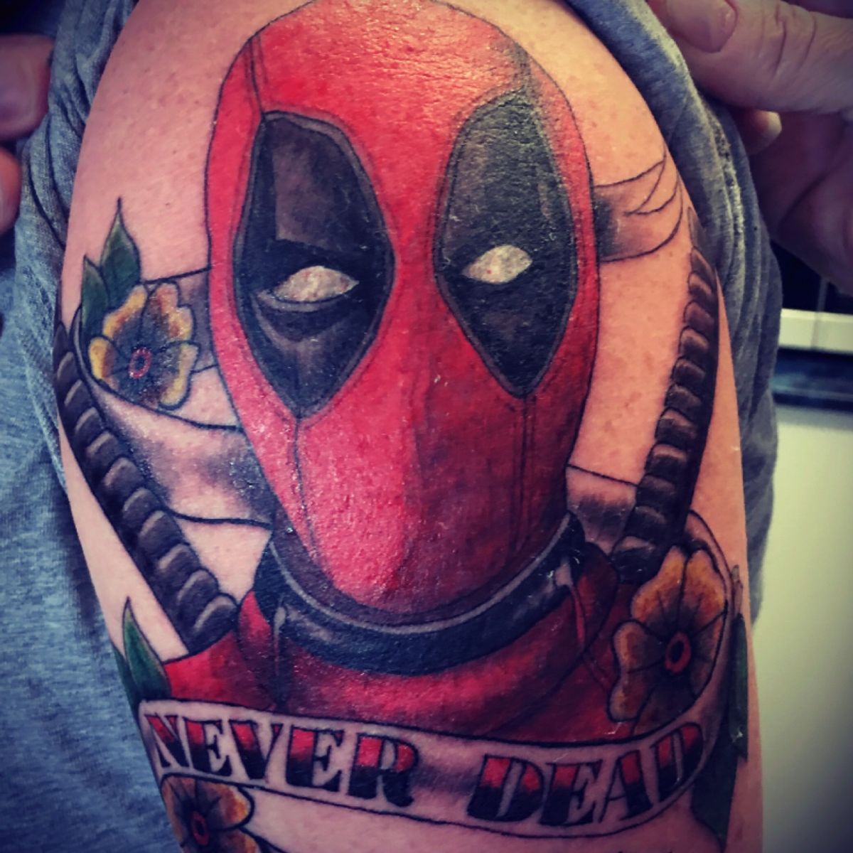 Tattoo uploaded by Carlos • Deadpool peice that is in desperate need of