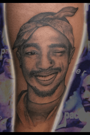 Tupac portrait #nashville #nashvilletattoo #nashvilletn #tupac #portrait #blackandgrey #tattoo 