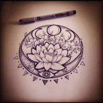 #megandreamtattoo i want a completely originally design chest piece with a lotus, crescent moons, a lot of pretty floral lome worl and lace tattoo 😀