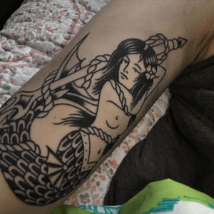 #mermaid #traditional #girlswithtattoos 