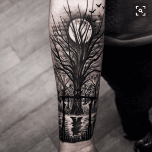I would love this on my forearm. Its a nice combination of some of the things i love! Maybe more tree! #meganmassacre #mynexttattoo 