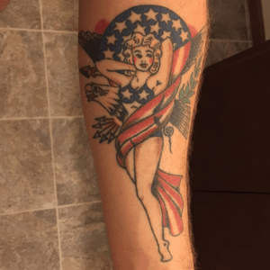 My first and only tattoo. A sweet Sailor Jerry piece done by Jeff from Iowa City Tattoo. I really want to fill the rest of my arm with American Traditional, but I'm struggling to find a cool sleeve idea!