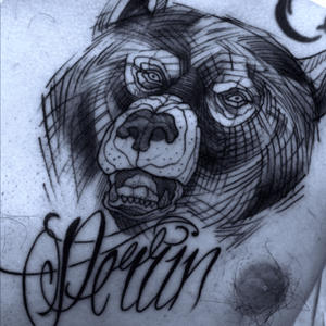 Sketch bear. Perrin script . Done at Fallen Heroes Colorado USA