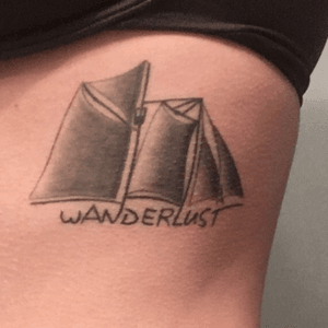 #wanderlust has always been part of me, even if I only travel in the books i read. I'll make it somewhere, someday! My first tattoo done at Looking Glass Tattoo & Gallery in Topeka Kansas. #sailboat #originaldesign #firsttattoo #onlytattoo