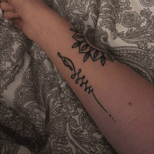 Orginally tattooed in Thailand, Phuket at Rawaii Tattoo by Gi, relined and balanced recently by Hannah Pixie Snowdon at Holy Mountain Tattoo in Scunthorpe #unalome #hannahsnowdon #holymountaintattoos 