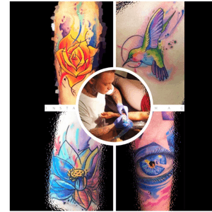 #tattoo #tattooartist #watercolor #watercolortattoos #roses #rosetattoos #eyeball #eyeballtattoos #hummingbirdtattoos #watercolorhummingbird #lotus #lotustattoo #watercoloreye