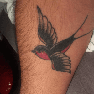 My first baby swallow #swallow #swallowtattoo  #arm 