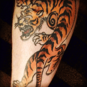 Tiger done at Depot Town Tattoo, by Bill Falsetta!