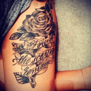 First tattoo, as soon as i turned 18 #firsttattooIhad #roses #rose #uncolored #lyrics #first