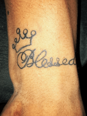Wrist Tattoo - Crown/Blessed