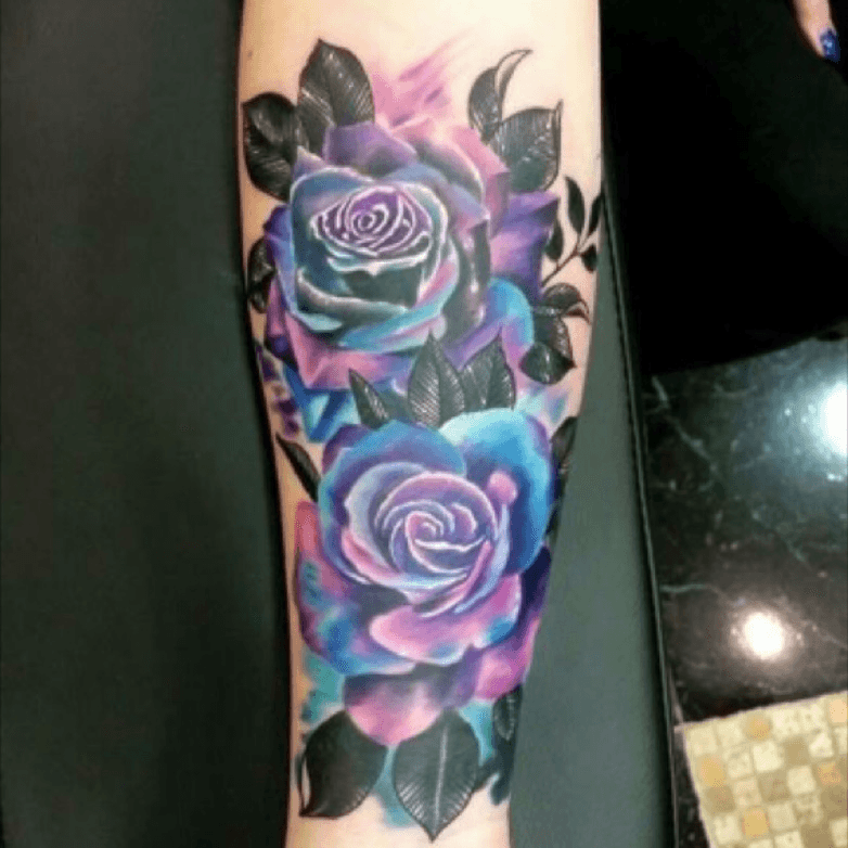 Tattoo uploaded by Katie • Beautiful purple and blue rose tattoo #rose • Tattoodo