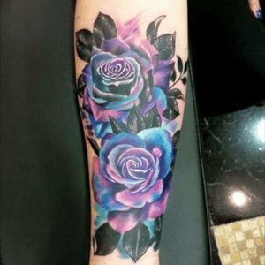 Beautiful purple and blue rose tattoo #rose 