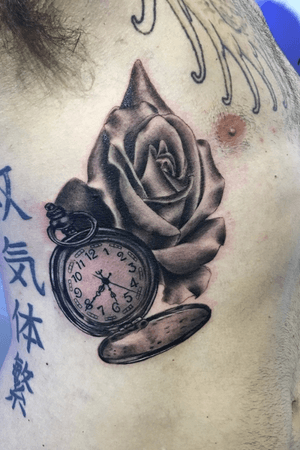 Black and gray rose and wach 