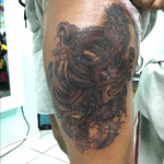 Cover up of a 20 yr old dragon woth a new dragon 