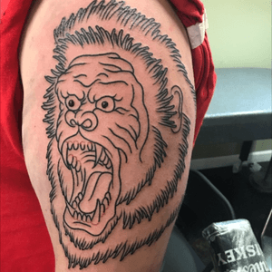 Line work for a gorilla head on a great customer