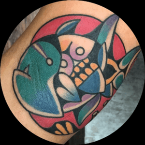 #triggerfish #fish #skull #color #abstract #tattoo by #artist #KTattooing @ktattooing from #gemtattoostudio #Seoul #SouthKorea 