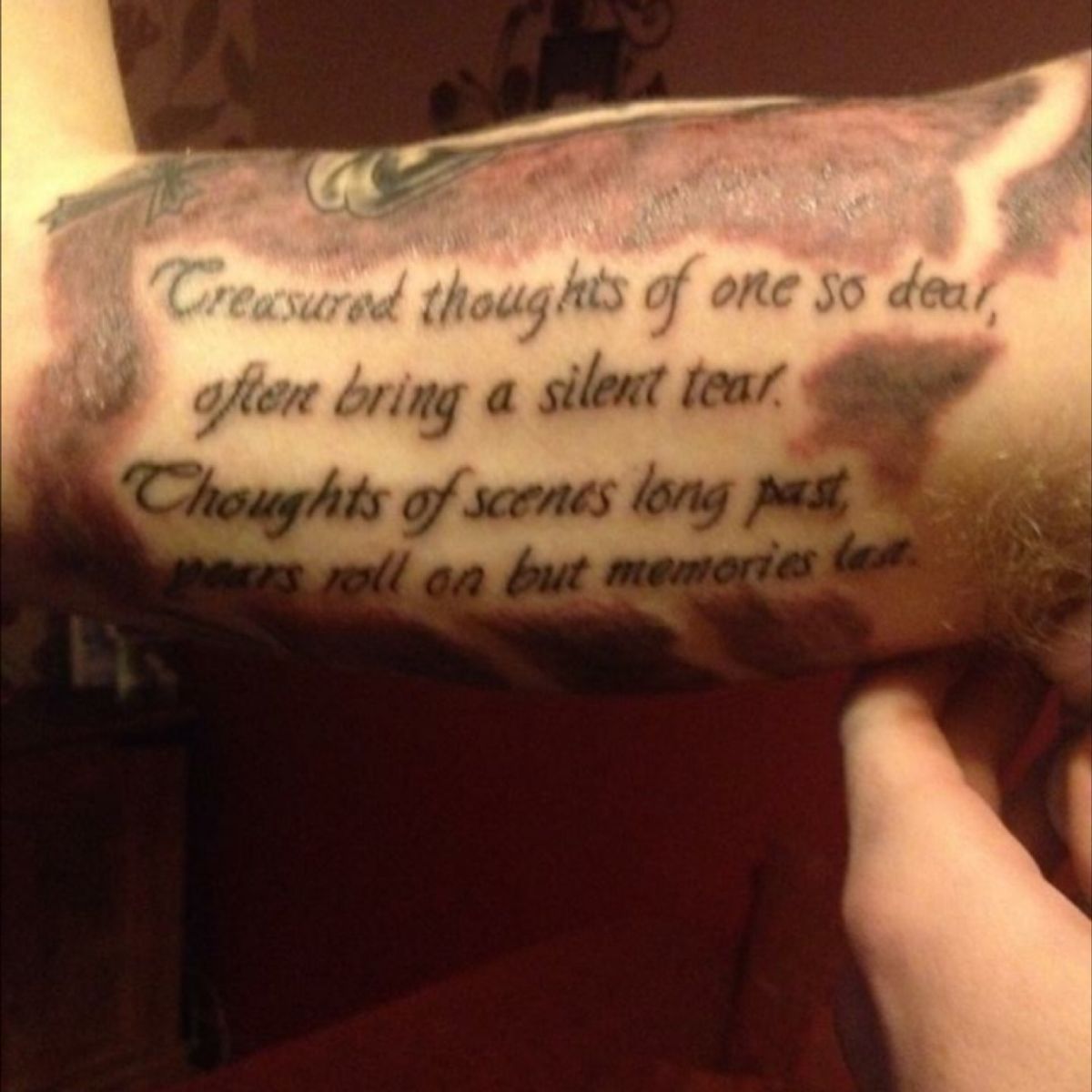 Tattoo uploaded by nay1995 • Inner bicept quote for loved ones who have