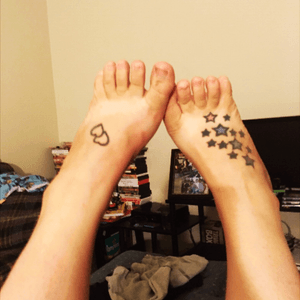Double hearts (my first tattoo) & the stats I got for my family.