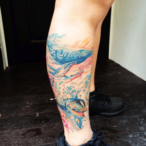 #oceantattoo #oceanlover #whale #dolphin #colorful 