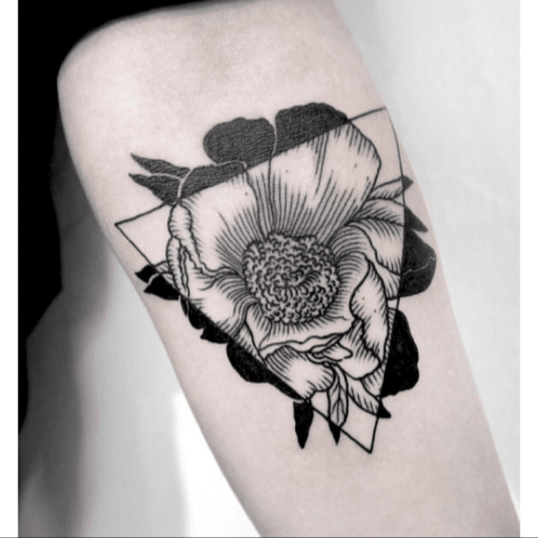 Negative Space Floral Tattoo Done by Chad James at Studio 21 Tattoo in Las  Vegas Nevada  rtattoos