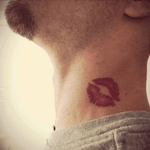 Just a kiss  #kiss #lipstick #tattoo #necktattoos #red 