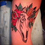#tattoo #traditional #unicorn #skull #rose #flower #banksia
