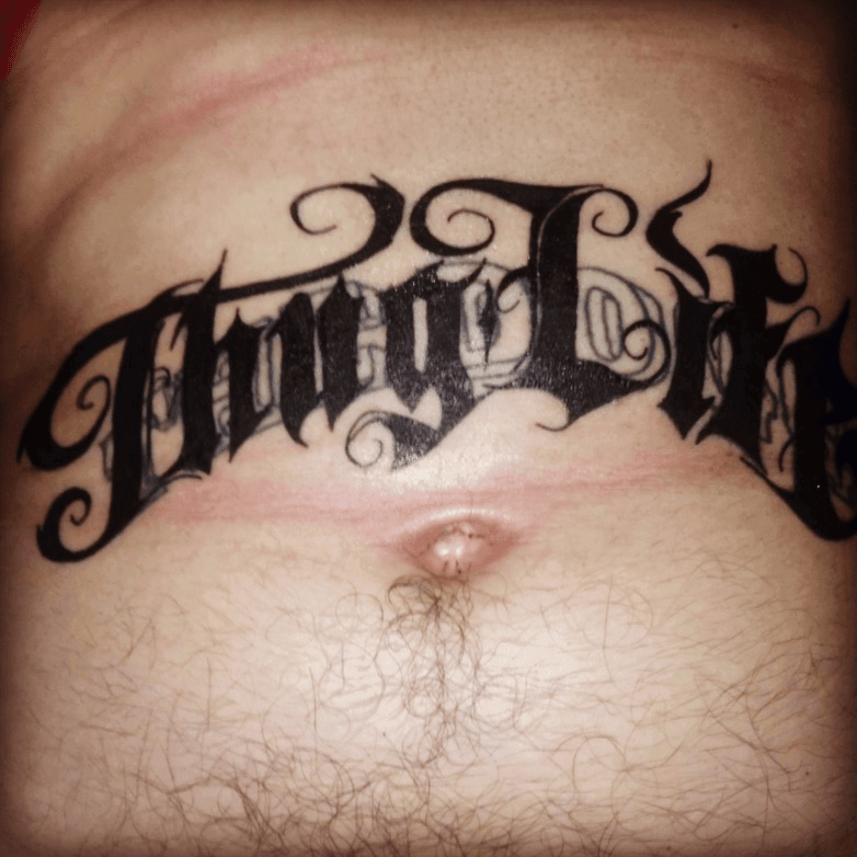 tupac thug life tattoo font