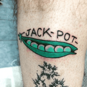 Jack pot! #mine #random #tattoos #peas #fireworks #leg #jackpot #6peas 