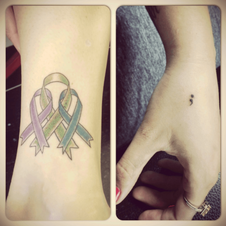 No One Fights Alone Ribbon Temporary Tattoo  Choose Hope