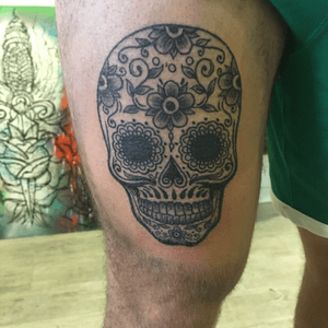 #tattoo #tattooed #ink #inked #sugarskull #sugarskulltattoo #skull #mexican 