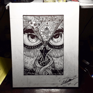 i drew this owl with sharpie #sharpie #owl #steampunk #steampunkowl #blackAndWhite #minimalist 