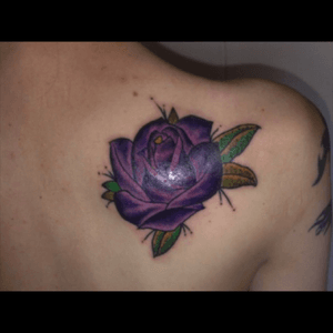 #rose #purplerosetattoo#traditionalrosetattoo 